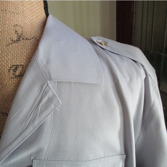 90s Vintage French Connection Men Button Down Shirt L Short Sleeves 4 Pockets - Picture 6 of 17